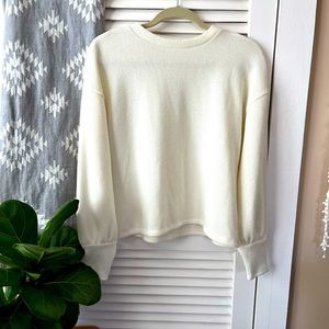 Creamy white madewell sweater with bell sleeves